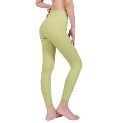 Autumn and Winter Brushed Yoga Fitness Naked-Feel Tight High-Waisted Tummy Control Sports Leggings Women's Running Cycling Butt-Lifting Yoga Pants