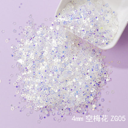 Flash purple nail art sequins stage makeup material diy slime filling glue UV glue mobile phone case small accessories