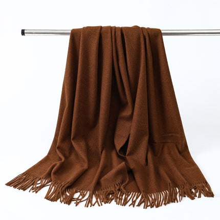 Wool Scarf Shawl High-End Versatile Cashmere Scarf Women's Winter 2025 New Men's Solid Color Scarf Wholesale
