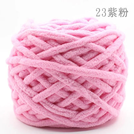 Factory wholesale 100g thick ice strip wool single-strand woven wool ball hook crochet slippers thread self-woven wool ball