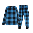 Blue and Black Check Crewneck Set / M