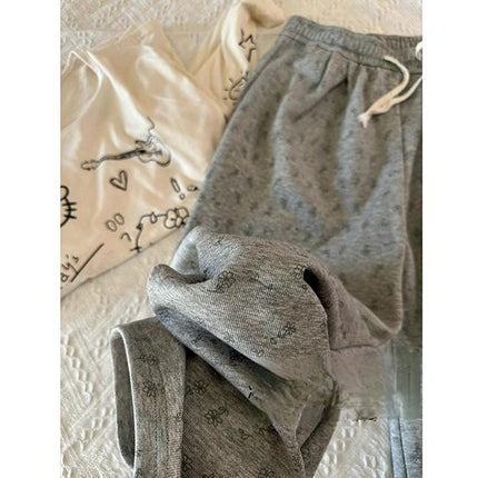 Ice Silk Floral Wide-Leg Pants for Women, Summer Thin High-Waisted Loose Slimming Drape Lazy Fashion Casual Straight-Leg Long Pants