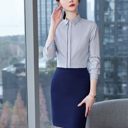 Hotel Waiter Work Clothes Female Long-sleeved Catering Hotel Front Desk Cashier Work Shirt Professional suit Spring and Autumn