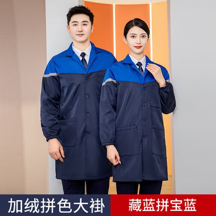 Color-Blocked Coats, Labor Protection Smocks, Aprons, Men's and Women's Work Clothes, Spring and Autumn Long Warehouse Workers' Anti-Pollution Clothes Wholesale