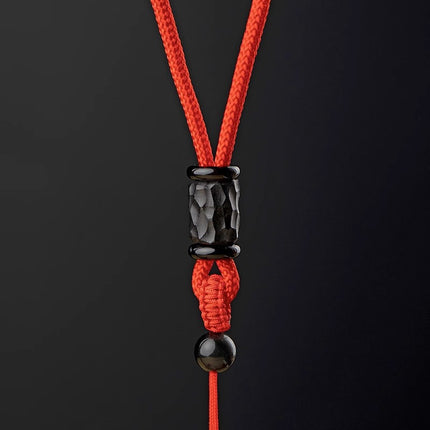 Ebony hand-woven necklace rope men's and women's halter necklace long versatile simple necklace retro jewelry rope
