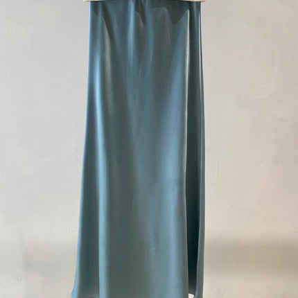 【Zhihetang】High-Waisted Satin Acetate Skirt 2026 Spring/Summer Bodycon Fishtail A-Line Long Skirt Ice Cream Color