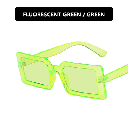 Fluorescent Green Sunglasses Cross-Border Supply Square Sunglasses for Women 2020 New Fashion Street Shooting Catwalk Sunglasses
