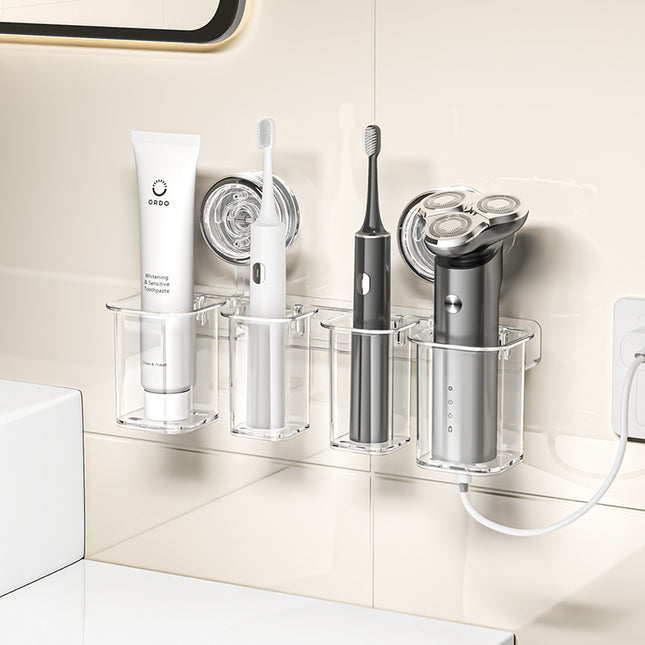 Suction Cup Electric Toothbrush Storage Rack Wall-mounted Non-perforated Dental Toothpaste Toothbrush Storage Rack for Toilet