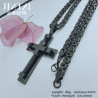 Black pendant + 6mm*65cm flat chain / Stainless steels.steel