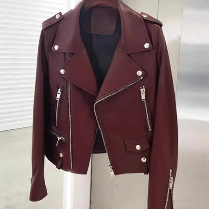 Foreign Trade Men's Clothing Wholesale Men's Motorcycle Leather Jacket 2025 Spring, Autumn and Winter New Leather Jacket Korean Style Slim Men's Leather Jacket
