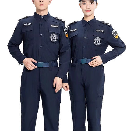 Summer Security Quick-Drying Work Clothes Short-Sleeved Thin Black Suit Long-Sleeved Uniform Guard Property Security Training Clothes