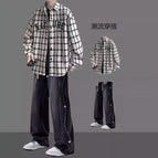White jacket + black jeans two-piece set high quality / M