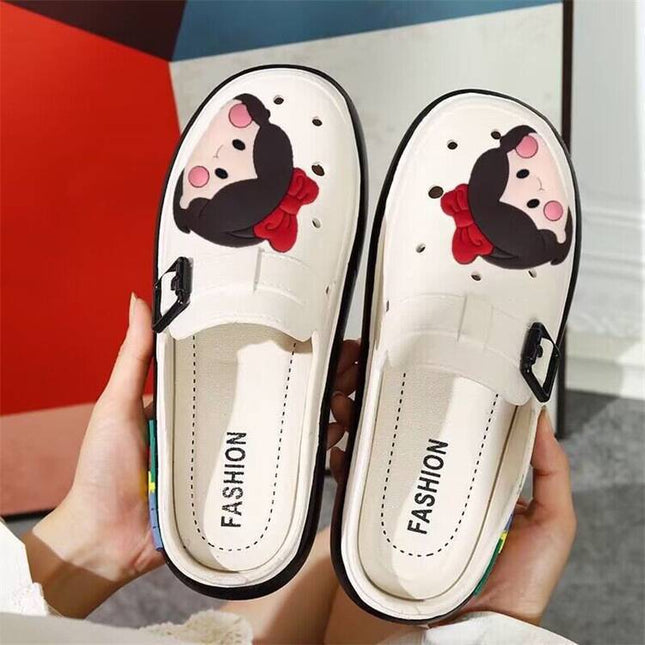 Croc Shoes Spring and Autumn Slippers for Women's Outer Wear Internet Celebrity Fashion Beach Shoes Soft Sole Casual Non-Slip Toe-Cap Women's Shoes