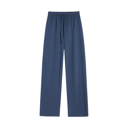 Supply cross-border supply narrow version ice silk wide leg pants women's summer copper ammonia silk high waist drape straight casual floor pants