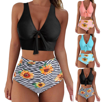 2023 bikini swimsuit women's European and American sexy bow AliExpress cross-border bikini swimsuit