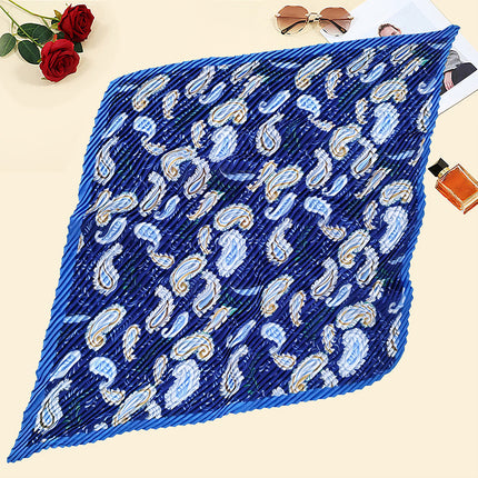 New wrinkled small square scarf female Korean imitation silk printed wrinkled small scarf Joker scarf decorative scarf wholesale