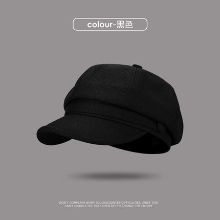 Octagonal Beret Women's 2024 New Autumn and Winter Big Head White All-match Show Face Small Fashion Paints' Hat Trendy