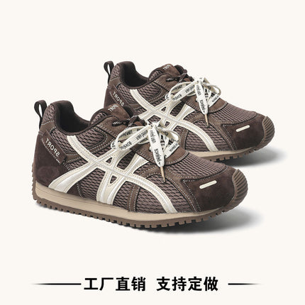 Genuine Leather German Training Shoes for Women 2025 New Model, Height-Increasing, Lightweight, Versatile Retro Running Sneakers