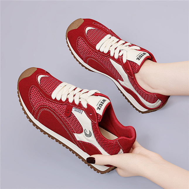 (Out-Of-Stock Items Not Restocked) Genuine Leather German Training Shoes for Women, Autumn Sports Shoes, Flat Running Shoes, Lace-Up Casual Shoes