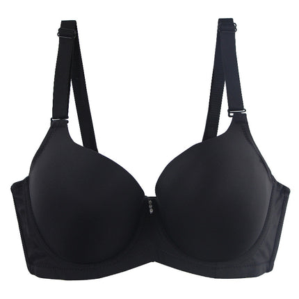 Cross-border foreign trade thin Cup European and American plus size bra glossy seamless gathered with steel ring chubby girl thin Amazon