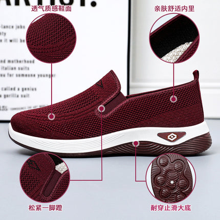 Women's Shoes 2026 Spring New Style Old Beijing Cloth Shoes Cross-Border Women's Shoes Middle-Aged and Elderly Mother's Shoes Slip-On Flat Shoes