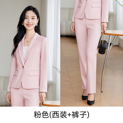 Goddess Fan Suit suit Women's 2024 Spring and Autumn New Professional White Collar Interview Work Clothes Slim Two-piece suit Pants