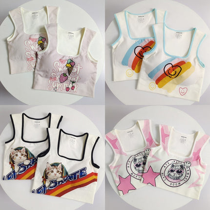 Printed Yoga Vest with Chest Pad Fixed Cup Covering Parm High Strength Elastic Sports Vest Slimming Fitness Running