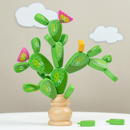Wooden Cactus Building Blocks Large Particles 2 Cactus 1 to 3 Years Old 6 Toddlers Early Education Baby Educational Toys