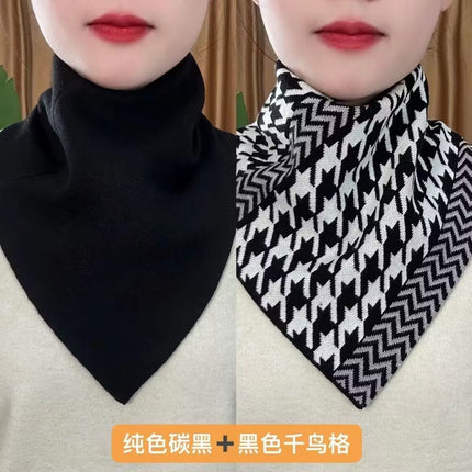 New Style Fashion 2024 Autumn and Winter Neck Protection Neck Korean Style Cold-proof All-match Neck Set Warm Temperament Triangle Scarf