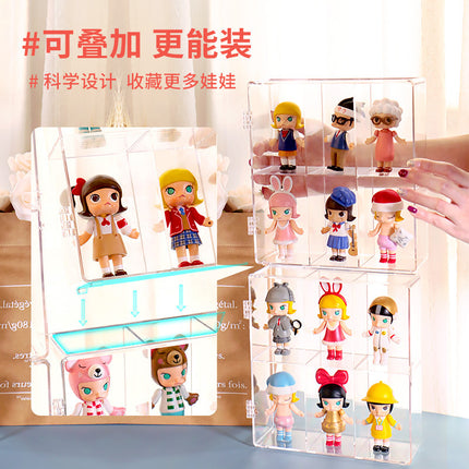 in stock Transparent Dustproof Handmade Blind Box Storage Display Stand Bubble Mate Display Cabinet Doll Lego Storage Box