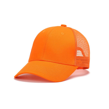 Amazon Cross-Border Pure Cotton Mesh Cap with Logo, Six-Panel Promotional Cap with Custom Printing, Travel Cap with Embroidery, Sunshade and Sun Protection Cap