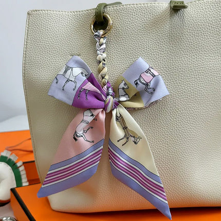 High-grade Handbag Handle Ribbon Bag Handle Handle Accessories Silk Scarf Handbag Tie Bag with Decorative Ribbon Pendant