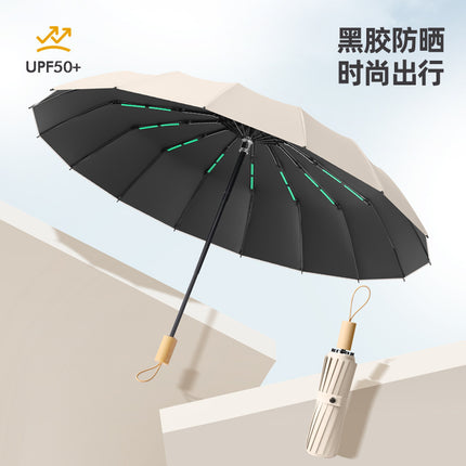 Umbrella, Thickened and Enlarged, for Women, Dual-Use for Sun and Rain, One-Touch Folding, Wholesale, Sunshade, Hot-Selling Rain Gear, Automatic Folding Sun Umbrella