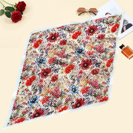 New wrinkled small square scarf female Korean imitation silk printed wrinkled small scarf Joker scarf decorative scarf wholesale