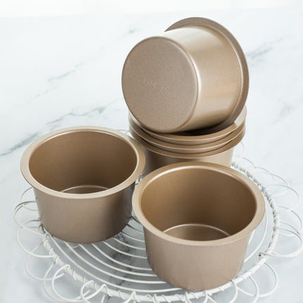 French bakery heightened straight muffin cup mold independent pudding cup cake mold household baking tools 6 pack