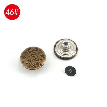 Wholesale In-Stock Waist-Cinching Button-Free Detachable Jeans Buttons, Eco-Friendly Buttons, Screw Metal I-Shaped Buckles