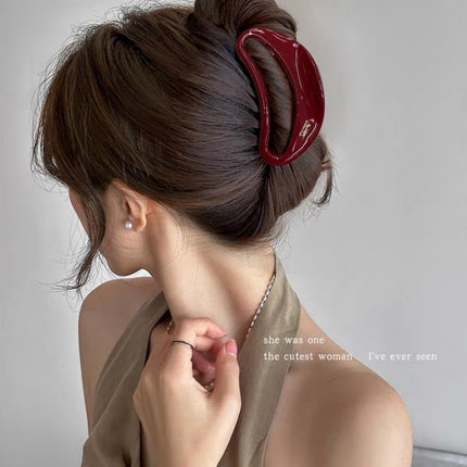 Autumn and Winter Vintage Red Hair Clip Women's 2024 New High-end Shark Clip Back Head Elegant Grab Clip Headwear Hairpin Hair Accessories