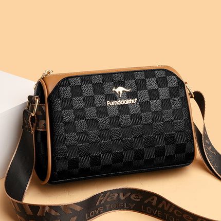 2026 New Multi-Layered Rhombus-Patterned Bag, Stylish Boston Pillow Bag, Fashionable and Versatile Commuter Shoulder and Crossbody Women's Bag