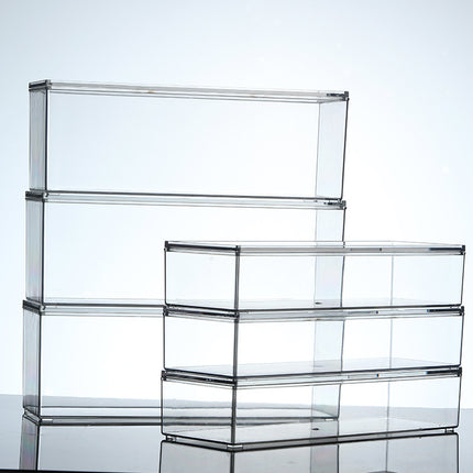 Desktop Storage Box with Lid Flip-Top Rectangular Transparent Acrylic Storage Box Kitchen Cosmetics Sundry Work Station