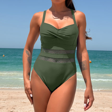 Europe and the United States Amazon 2025 new swimsuit female one-piece stitching quick-drying bikini swimsuit cross-border bikini wholesale