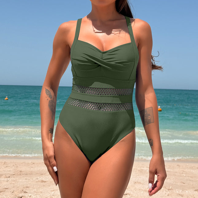 Europe and the United States Amazon 2025 new swimsuit female one-piece stitching quick-drying bikini swimsuit cross-border bikini wholesale