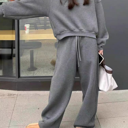 Stylish Fashion Sweatshirt Sports Set Women's 2024 Autumn and Winter Slimming Loose Korean Style Student Casual Two-piece Running Set