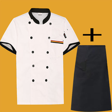 Restaurant and Cafeteria Back Kitchen Chef Work Clothes Long-Sleeved Work Clothes for Men Hotel Restaurant Chef Clothes Short-Sleeved Custom-Made for Men
