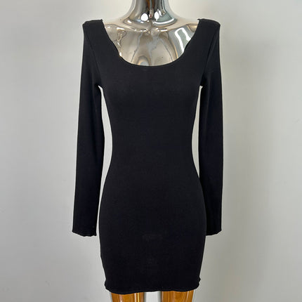 South Korea Dongdaemun New Product One Second Eyes Sexy Lazy Shoulder Shoulder Body Hip Knitted dress