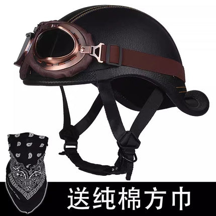 New National Standard 3C Retro Flip-Up Helmet for Women, Motorcycle Half-Helmet for Men, Electric Scooter Helmet, Cruiser Helmet for Riding