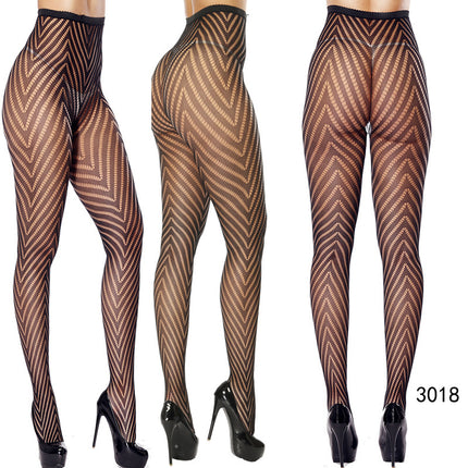 Factory In-Stock European and American Style Pantyhose, Summer Fishnet Stockings, Fashionable Girls' Sexy Patterned Jacquard Lace Hollow-Out Retro