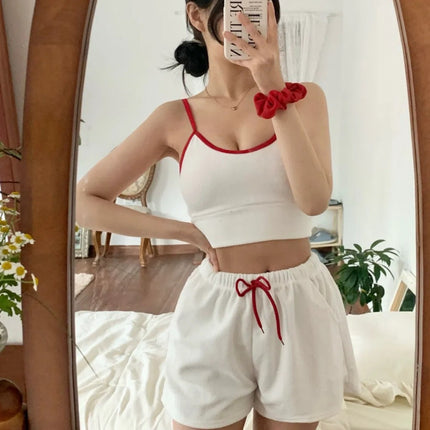 Summer South Korea Dongdaemun Ins Style High-end Towel Fabric Sports Casual Conservative Three-piece Swimwear for Women