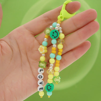 Factory direct supply handmade beaded mobile phone lanyard bluetooth speaker lanyard flashlight fan selfie stick U disk sling