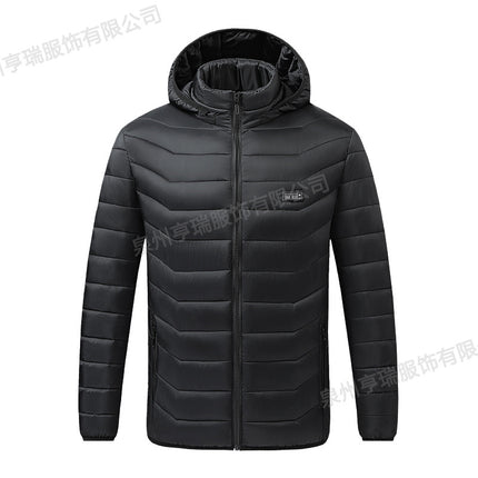 New Autumn and Winter Smart Heating Cotton Clothing for Men and Women, Outdoor Electric Heating Clothing, Multi-Zone Constant Temperature Heating and Warm Hooded Jacket