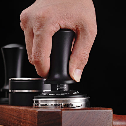 Cross border solid wood horizontal constant pressure coffee powder press adjustable 304 stainless steel coffee powder hammer wholesale